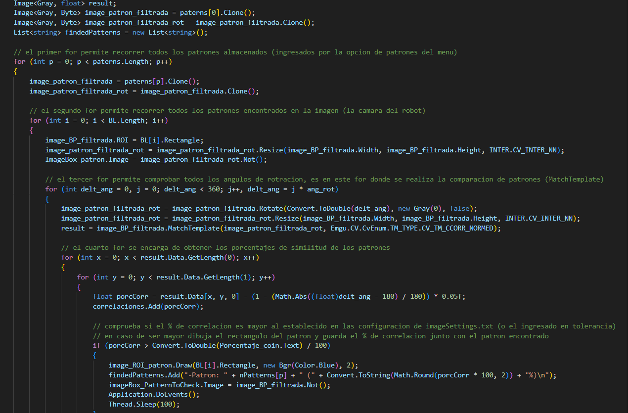 Code for image recognition logic