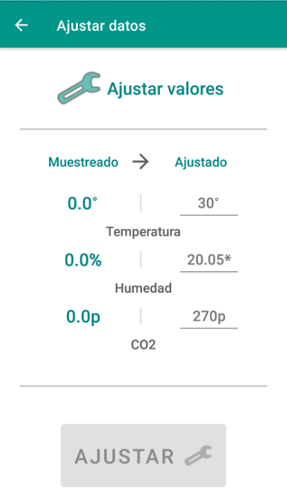 Ambient sensors app adjustments view